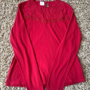 Zara Red Long Sleeve Girls Top | Size 13-14